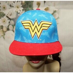 Wonder Woman DC Comics Snapback Red & Blue Superhero Hat Cap Unisex One Size